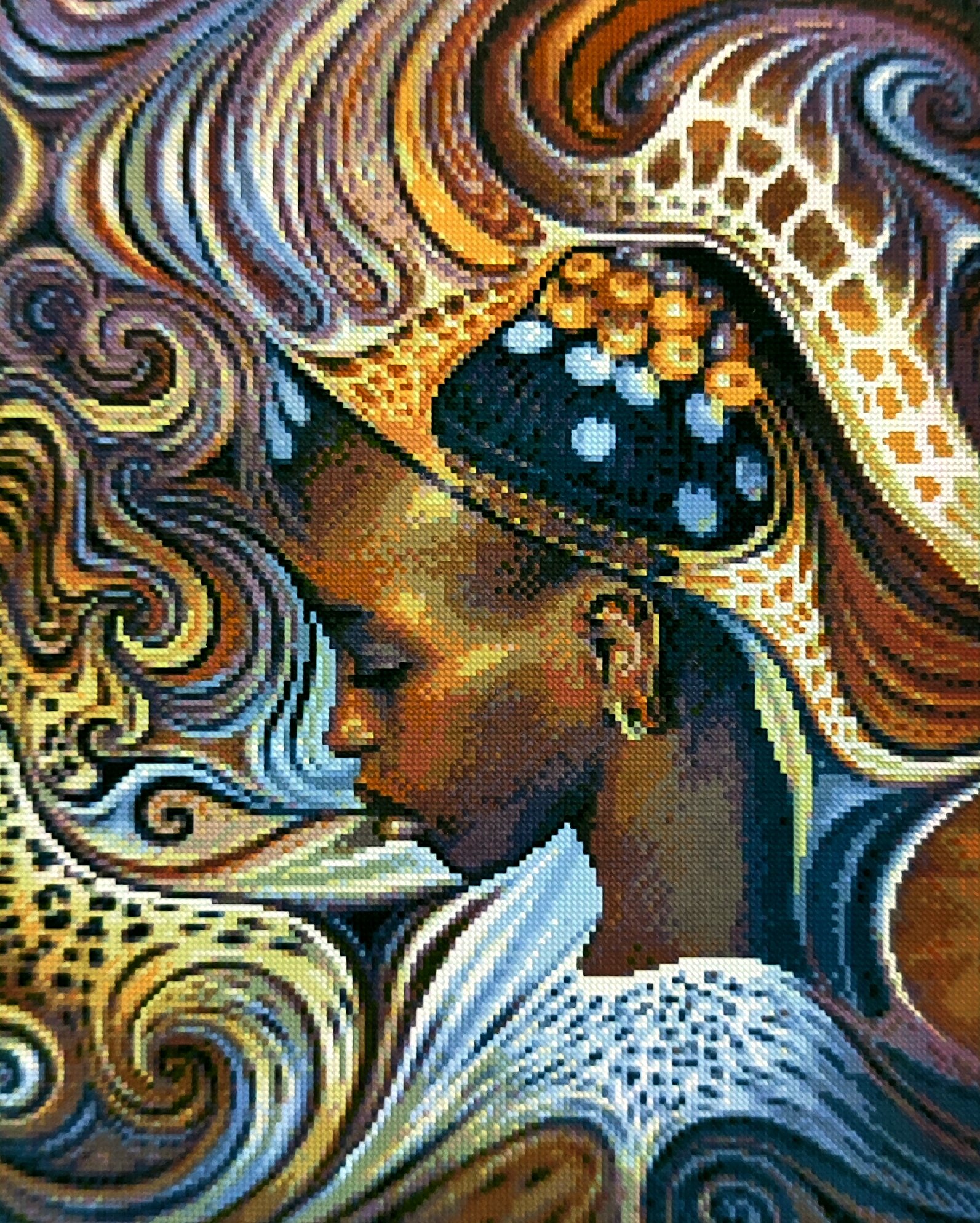 фото Алмазная мозаика Девушка африканка, пустыня, Индия40x50, квадратные стразы попарт, лицо, глаз, губы, абстракция, яркая