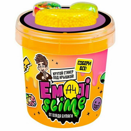 Слайм Emoji-slime, оранжевый, 110 г, Влад А4