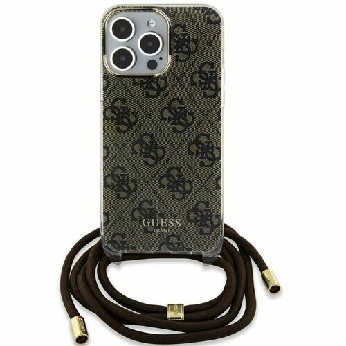 Чехол CG Mobile Guess 4G Printed Crossbody для iPhone 15 Pro Max коричневый