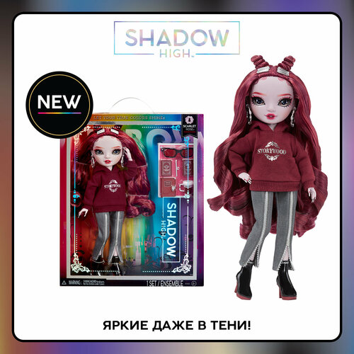 Рейнбоу Хай Кукла Shadow Скарлет Роуз 28 см бордо с аксессуарами RAINBOW HIGH