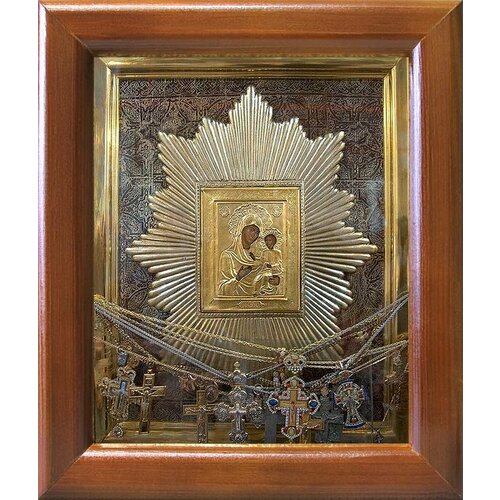 Ташлинская икона Божией Матери Избавительница от бед, в деревянной рамке 12,5*14,5 см псалтирь и молитвы пресвятой богородице карманный форм
