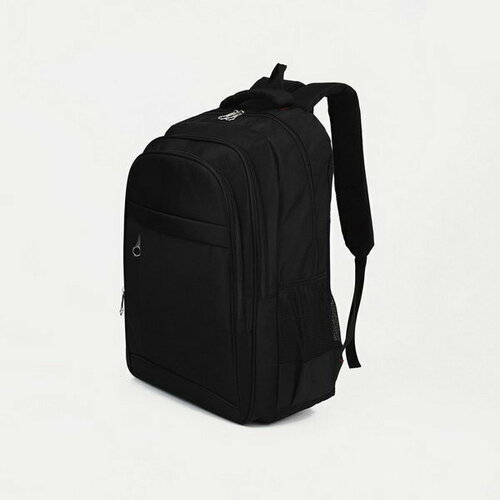 Рюкзак мужской, 3 отдела на молниях, 3 наружных кармана, цвет чёрный