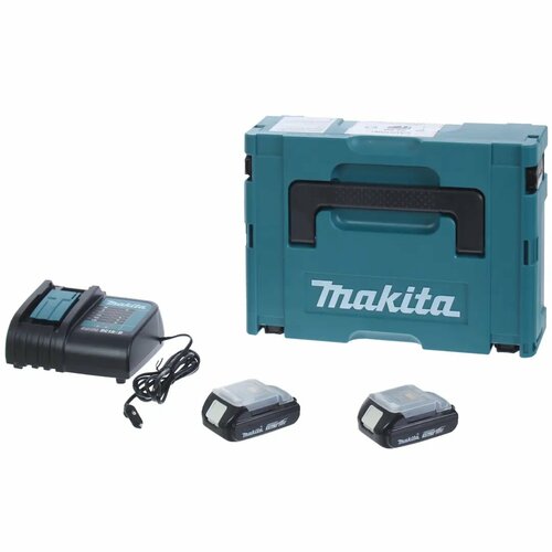 Набор 2 аккумулятора и зарядное устройство Makita, 18 В Li-ion, 2x1.5 Ач набор 2 аккумулятора bl1021b зарядное устройство dc10sb makita 197658 5