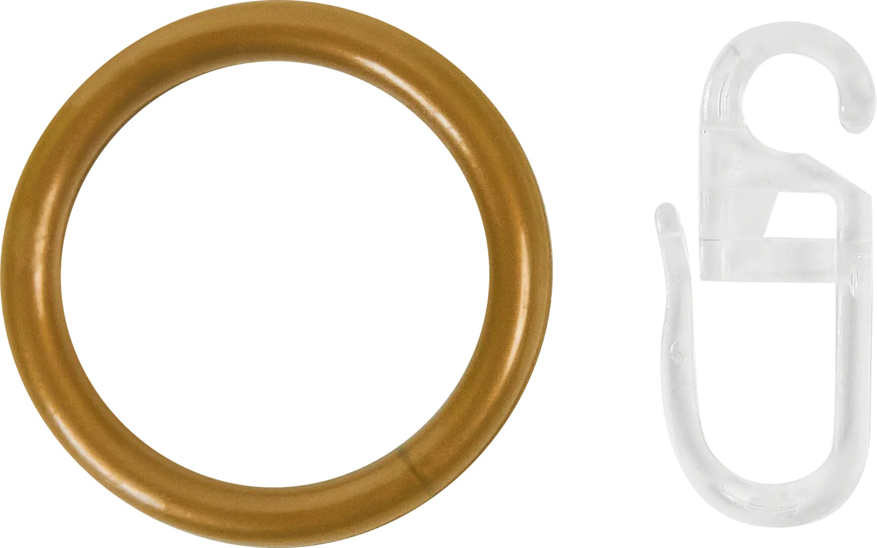 Кольцо с крючком пластик цвет золотой D13/16 10 шт.