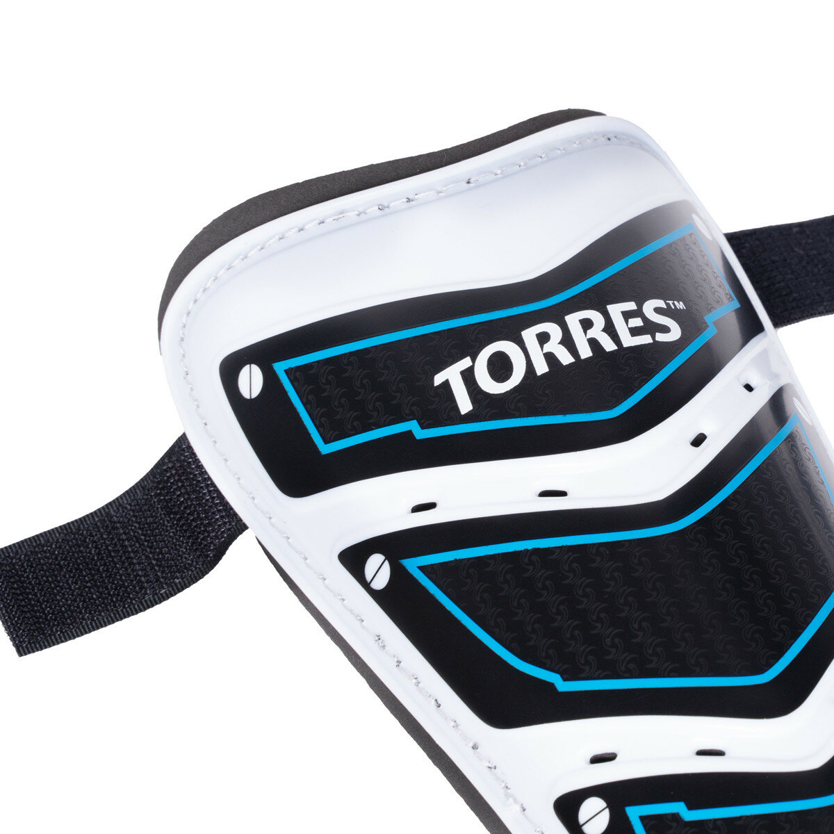 Щитки TORRES Training FS1505L-BU, р. L, без голеностопа, две заст. на лип, черно-бело-синий