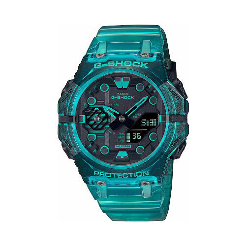 Наручные часы CASIO, бирюзовый, черный наручные часы casio g shock ga b2100 2a черный синий