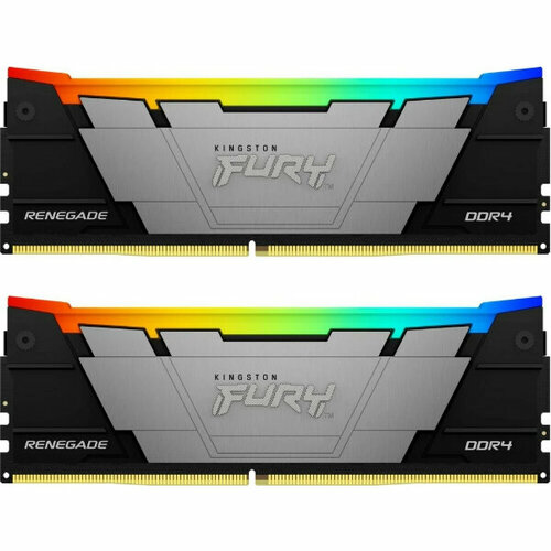 Память DDR4 2x16GB 3200MHz Kingston KF432C16RB12AK2/32 Fury Renegade RGB RTL PC4-25600 CL16 DIMM 288-pin 1.35В dual rank Ret память ddr4 8gb 3200mhz kingston kf432c16rba 8 fury renegade rgb rtl gaming pc4 25600 cl16 dimm 288 pin 1 35в single rank с радиатором ret