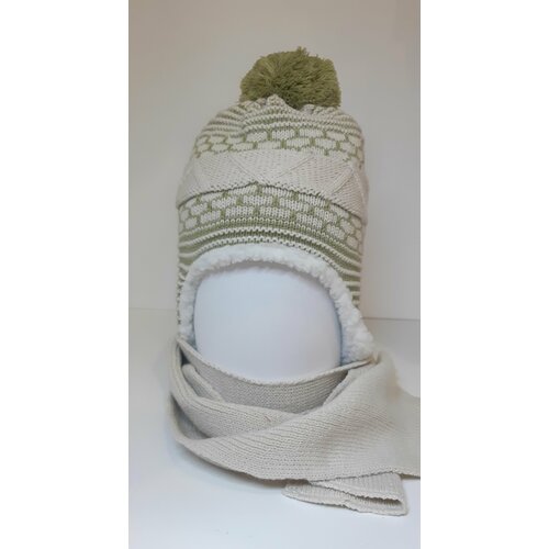 фото Шапка ушанка ander, размер 53, хаки, бежевый