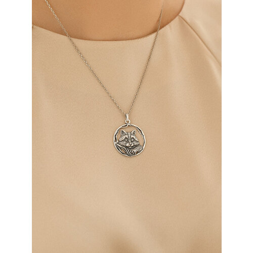 Подвеска Самородок Подвеска Енот, серебро, 925 проба, чернение