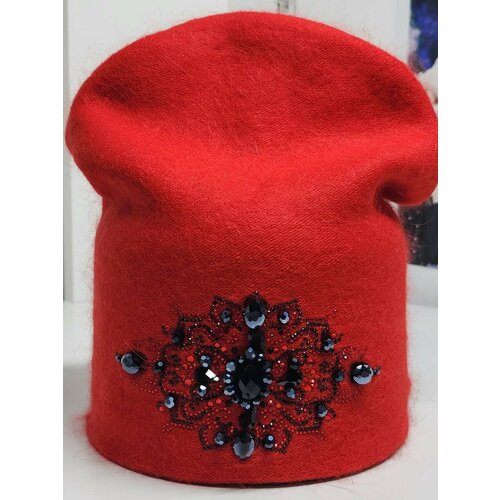 фото Шапка бини , размер onesize, красный barhatiglam