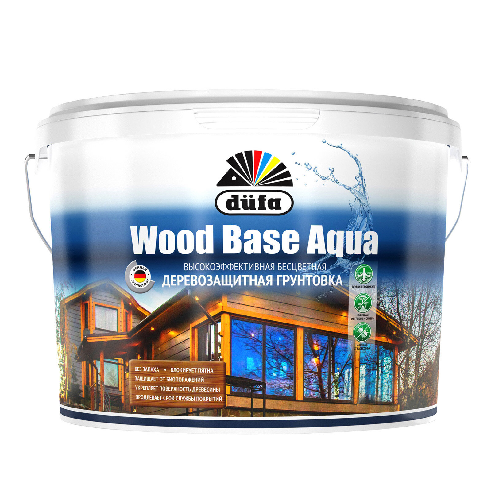 Грунт для защиты древесины Dufa Wood Base Aqua бесцветная 2,5 л.