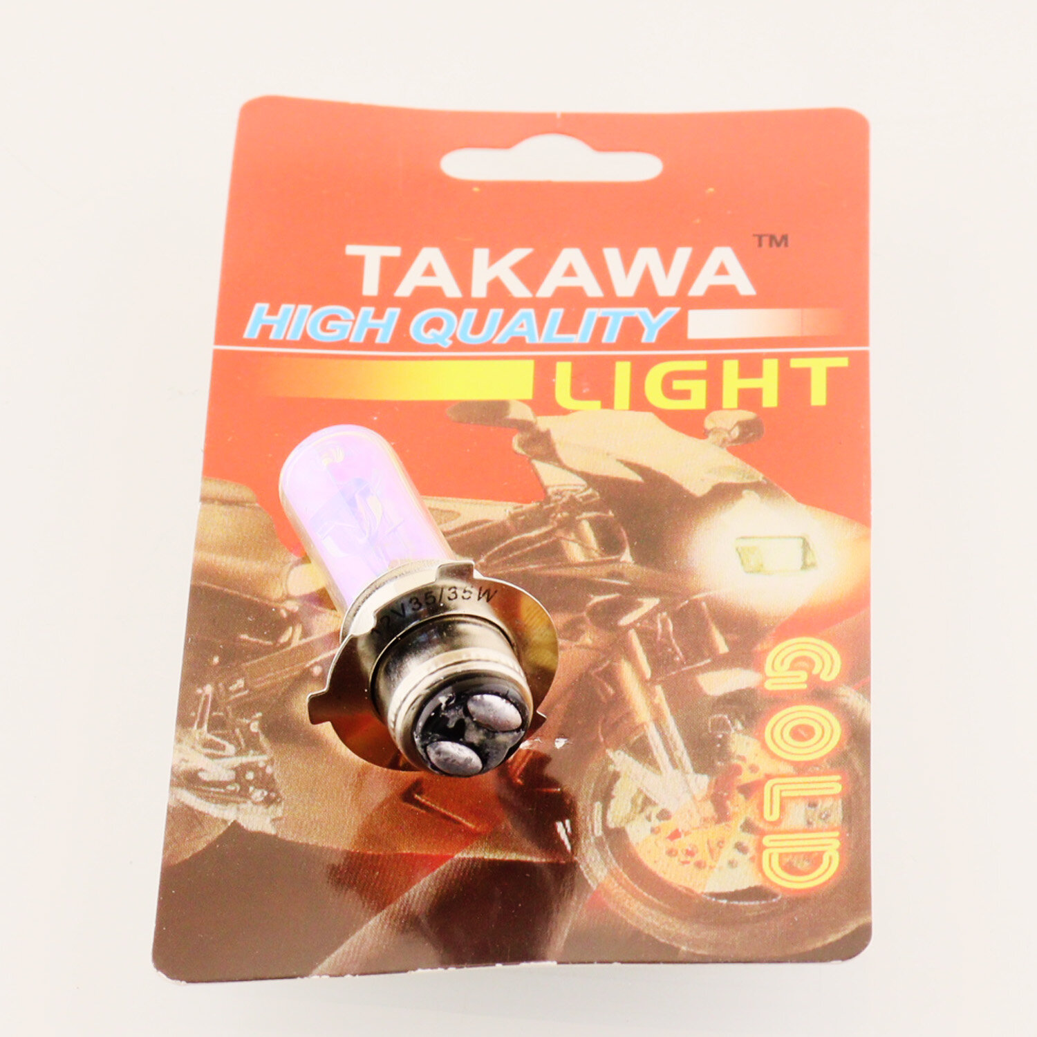 Лампа P15D-25-3 (3 уса) 12V 35W/35W (хамелеон розовый) (блистер) "TAKAWA" (mod: A)