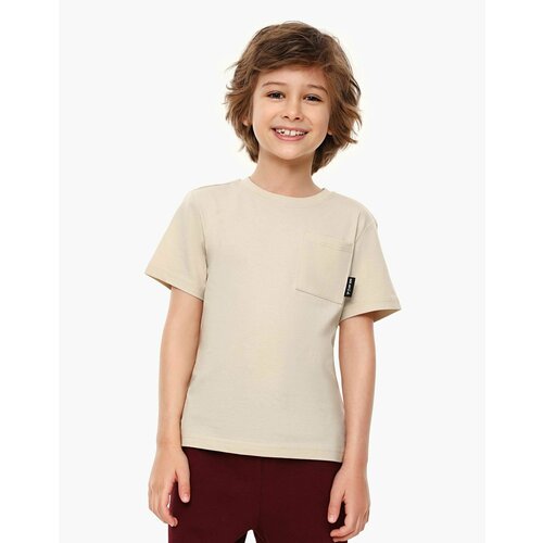фото Футболка gloria jeans, размер 9-10л/140 (34), бежевый