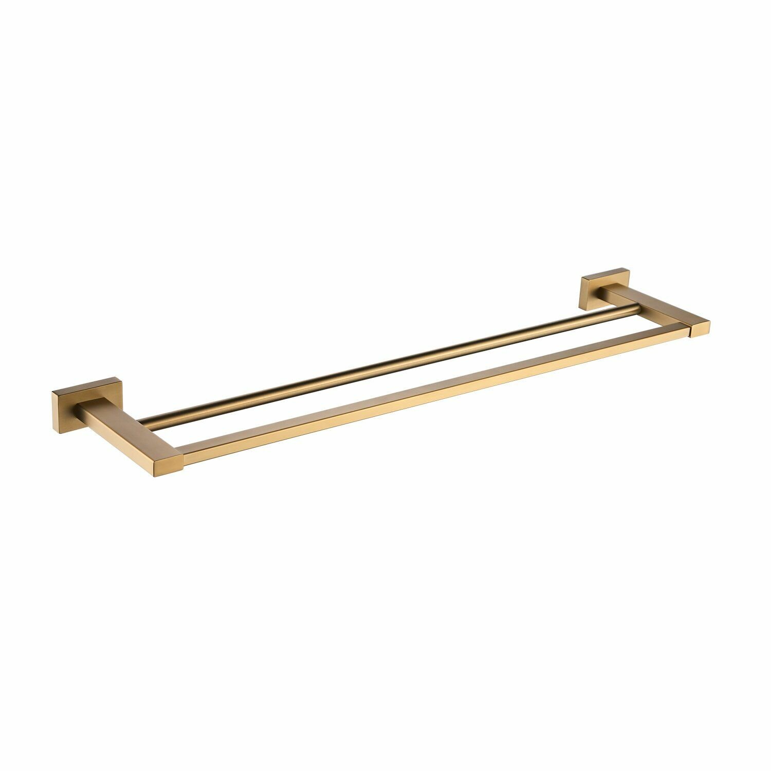 Полотенцедержатель трубчатый двойной SHEVANIK SG5627G золотой сатин