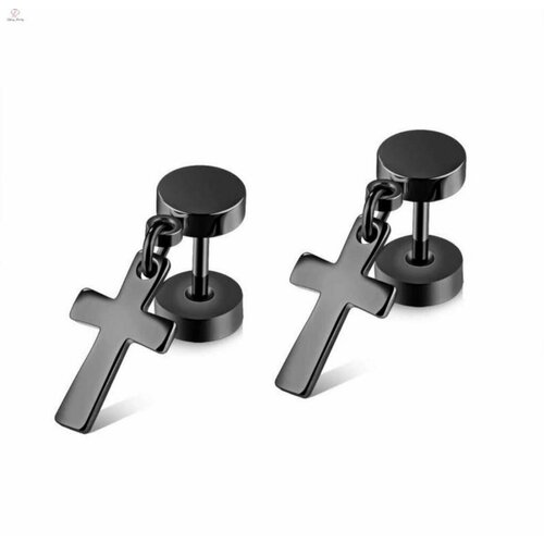 фото Серьги пусеты sharks jewelry, черный