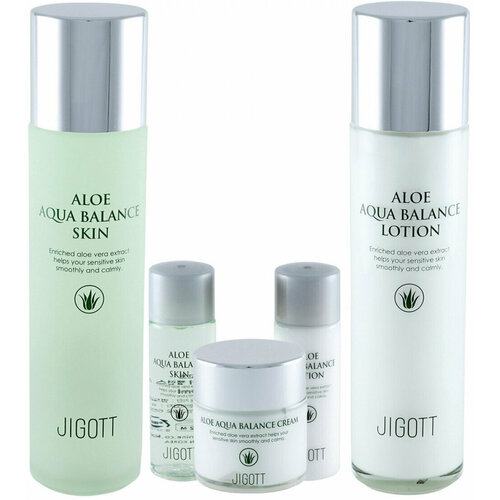 Набор уходовый с алоэ Jigott Aloe Aqua Balance Skin Care 3 Set