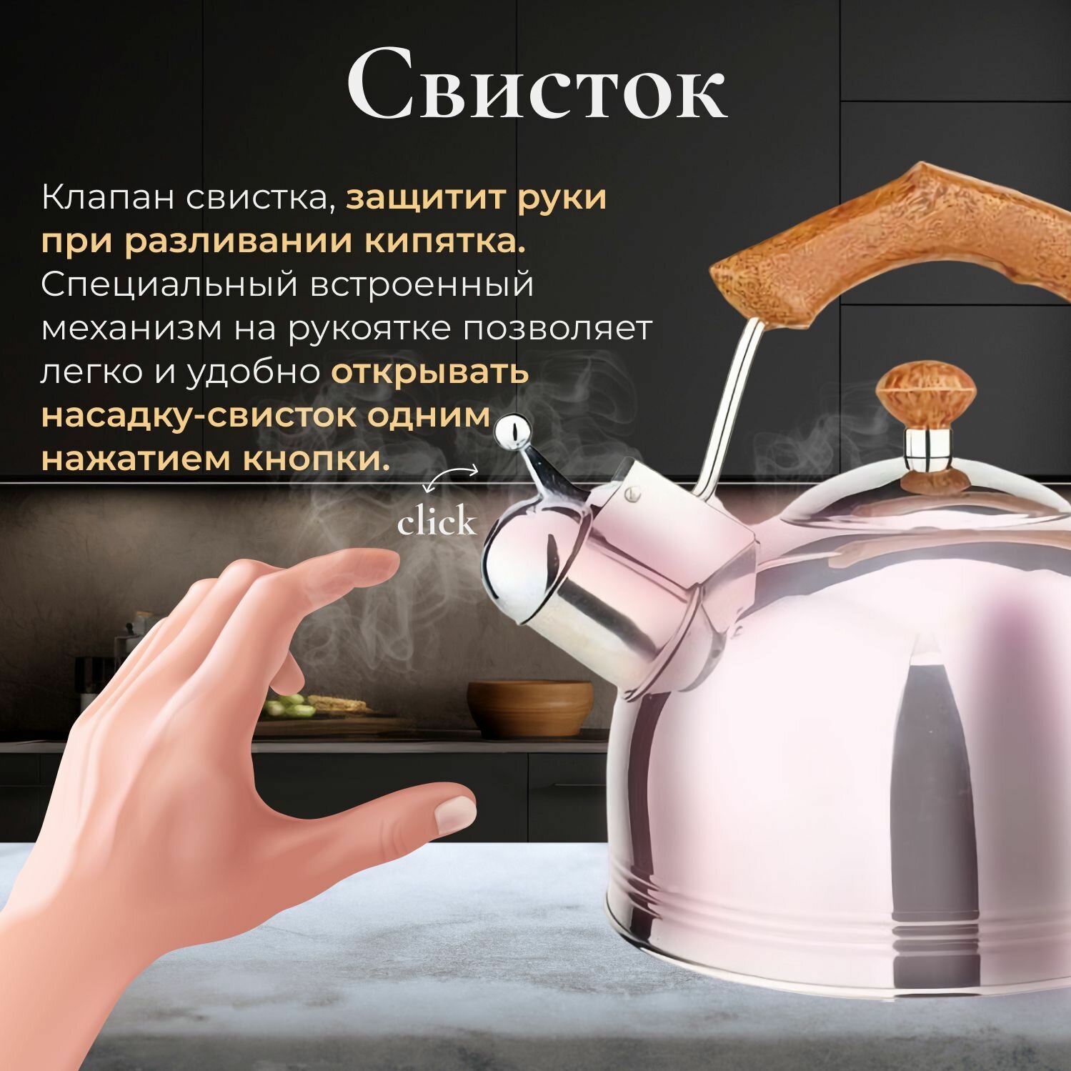 Чайник со свистком PERFECTO LINEA Puer 2.5 л (52-225002)