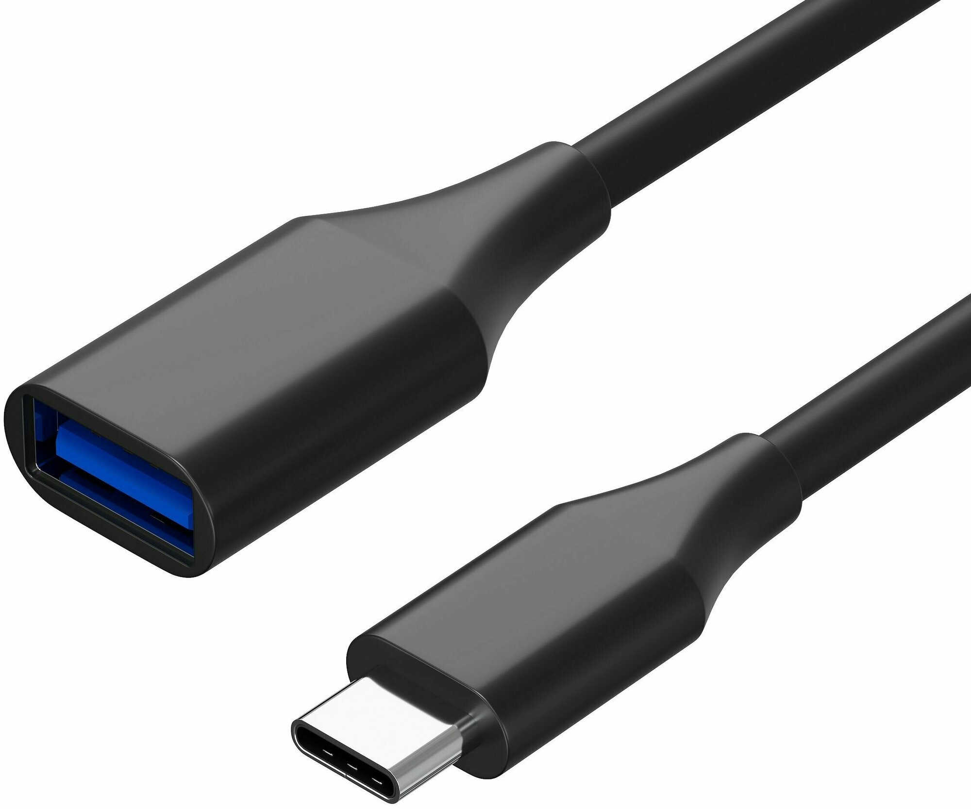 Адаптер переходник кабель GSMIN RTI-75 USB 3.0 (F) - Type-C (M) OTG (Черный)