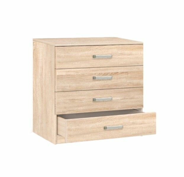 фото Комод "Боровичи-Мебель", 4 ящика, дуб сонома, (ШхГхВ) 80,6х44,7х86 см