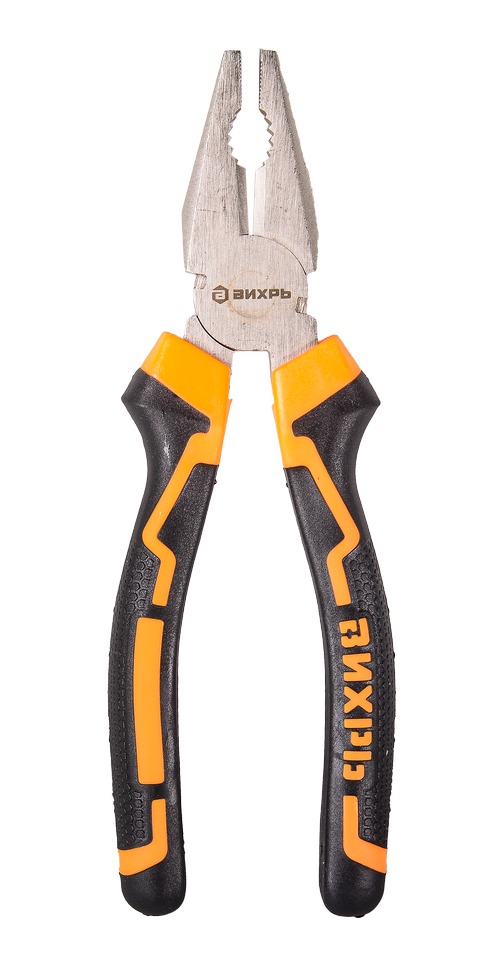 Плоскогубцы  пассатижи  Вихрь  200 мм  никелированные  двухкомпонентные рукоятки