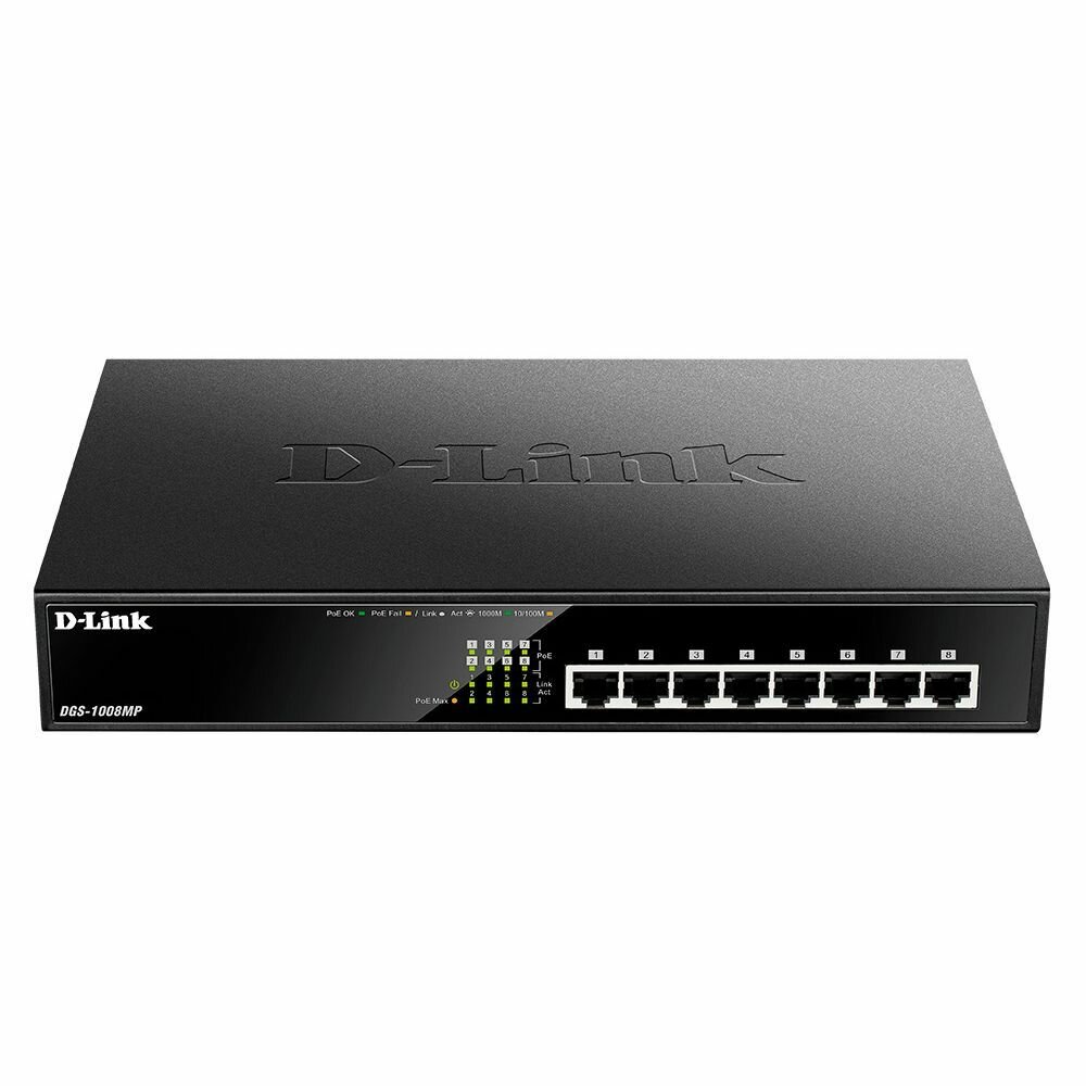 Коммутатор D-LINK DGS-1008MP/B1A — фото 1