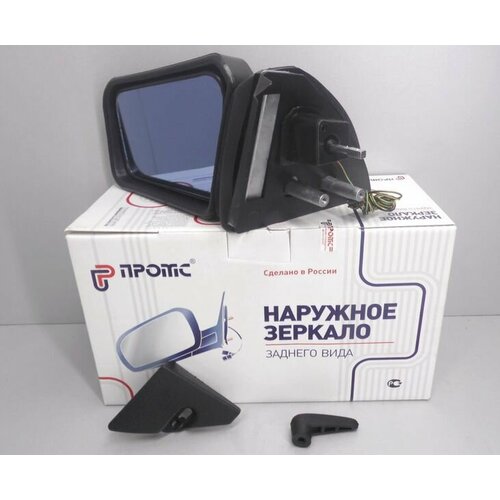 Зеркало боковое для ВАЗ 2108 левое механическое, обогрев, антиблик (металл. крепление)