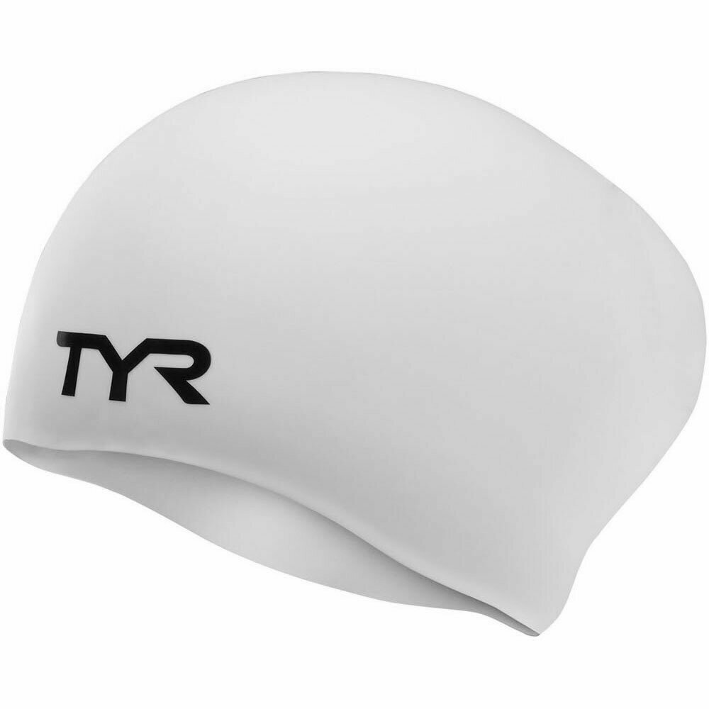 Шапочка для плавания TYR Long Hair Wrinkle-Free Silicone Cap, White
