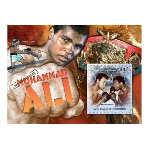 Почтовые марки Бурунди 2012г. 70 лет со дня рождения Мухаммеда Али Бокс, Спорт MNH