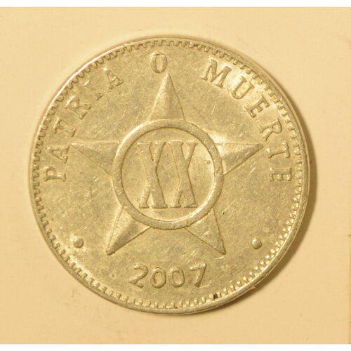 Монеты Куба 2007г.  VEINTE CENTAVOS Регулярный выпуск F куба 20 сентаво 1920 г