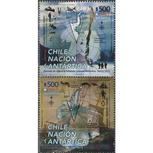 Почтовые марки Чили 2021г. Чили Антарктическая Нация Карты MNH почтовые марки чили 2019г foji фонд молодежных оркестров чили музыкальные инструменты mnh