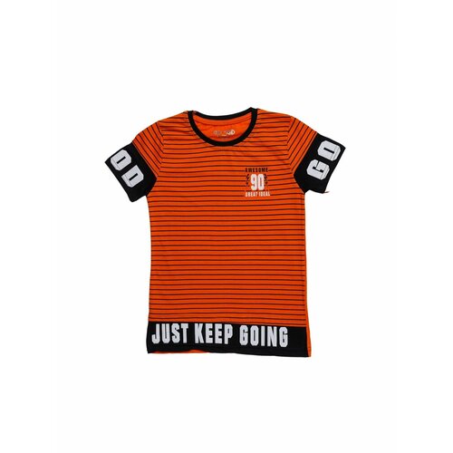 фото Футболка , размер 110, оранжевый superkinder