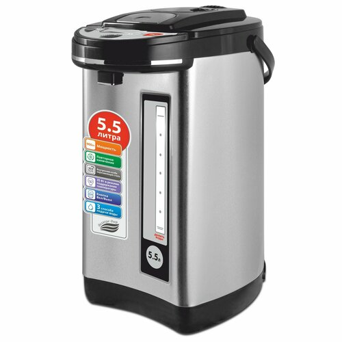 Чайник-термос Великие Реки Чая-11 900 Вт 55 л три способа подачи воды колба 304 SUS кнопка ВКЛвыкл упакован полностью в пенопласт подсветк 4148₽