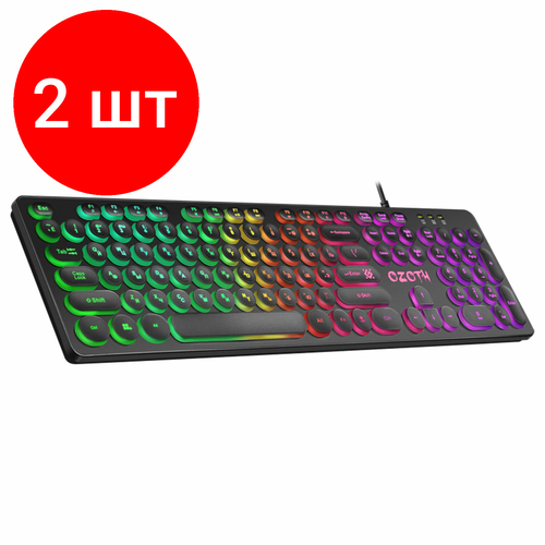 Комплект 2 шт Клавиатура проводная игровая DEFENDER OZOTH GK-106 USB 104 клавиши с подсветкой ч 45106 439900₽