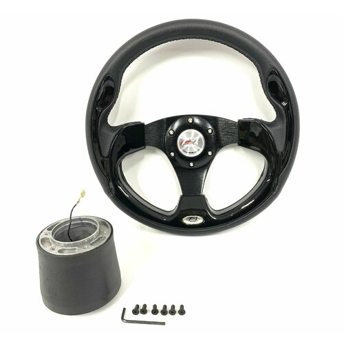 Спортивный руль 4156KPVCчёрный с адаптером на ВАЗ 2101210221032104210521062107 3190₽