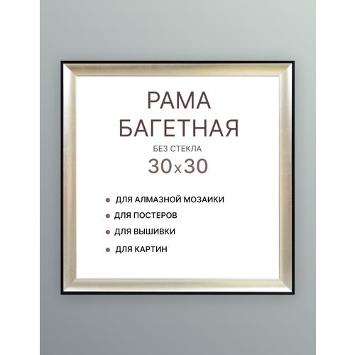 Багетная рама для картин 30х30 для картин по номерам на подрамнике холсте 30 на 30 вышивки рисунка алмазной мозаики