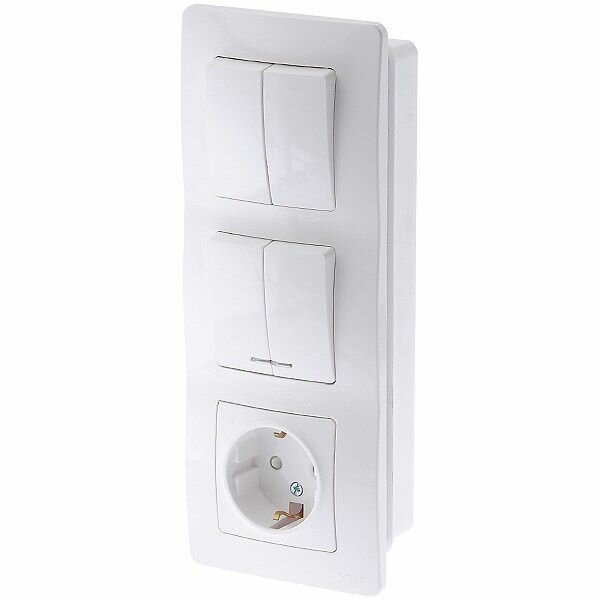 Blanca BLNBS102211 Блок комбинированный (4 кл.+1 роз., 16 А, в сборе, скрытая установка, з/к, шторки, IP20, белый) Упаковка (3 шт.) Schneider Electric - фото №14