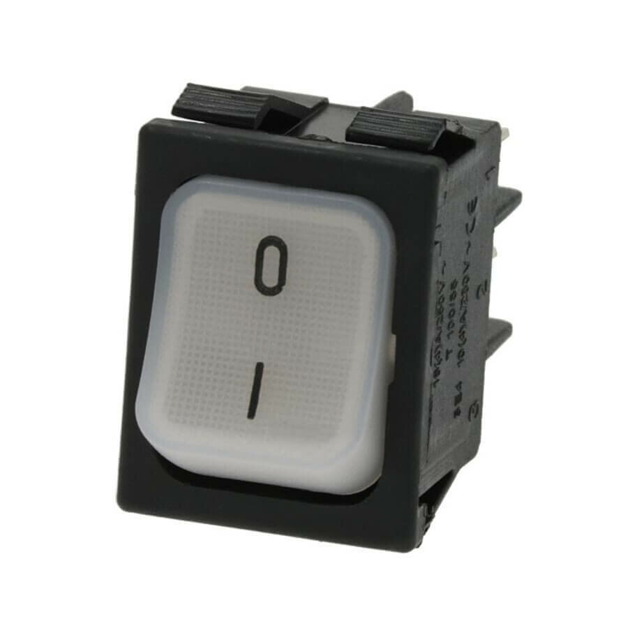 фото Выключатель двухполюсный белый 16A, 250В, 120°C, 22x30 мм, 1635100