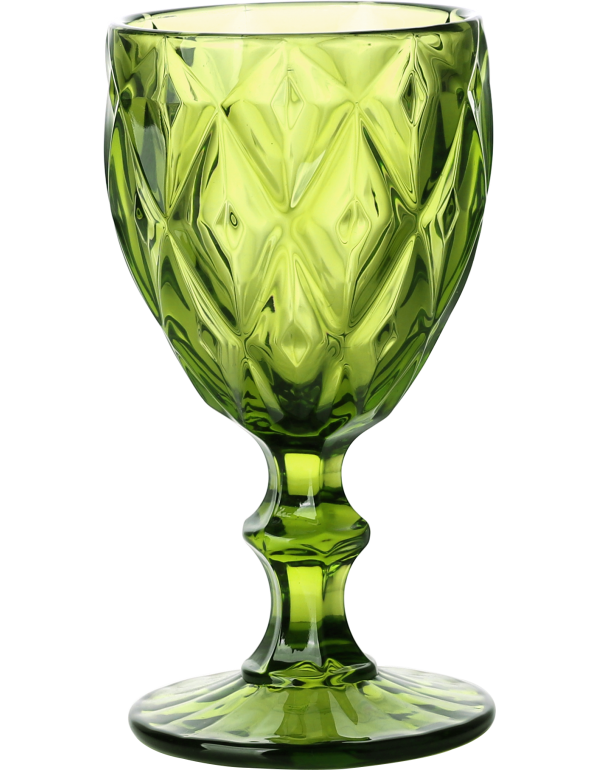 Набор бокалов из стекла 6 шт. Арсенал, ромб в ромбе, 324 мл, зеленый