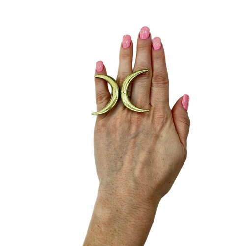 Кольцо, размер 17, золотой комплект бижутерии кольцо серьги бижутерный сплав аквамарин размер кольца 17 голубой