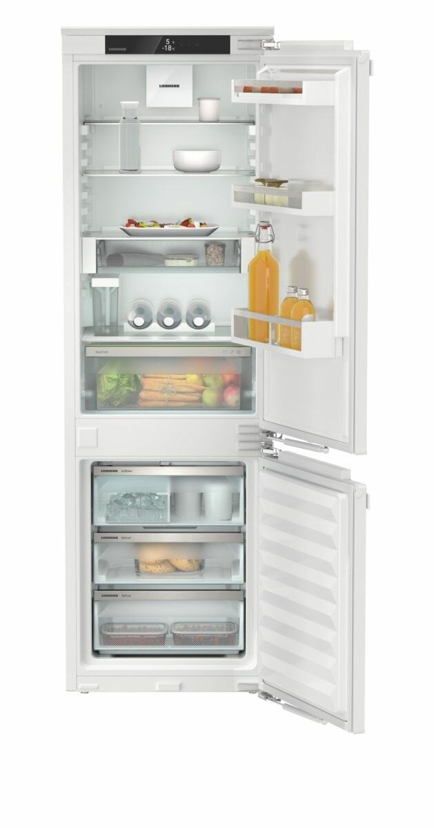 Встраиваемый холодильник Liebherr ICNe 5133, NoFrost, EasyFresh, сенсорный экран, общий объем 273 л, LED освещение