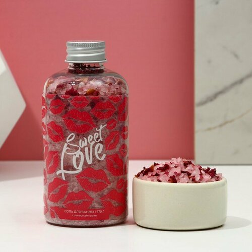 Соль для ванны Sweet love, с лепестками розы, 370 гр