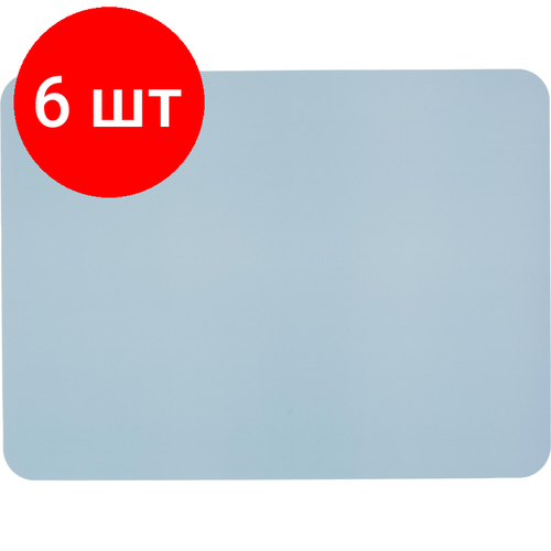 Комплект 6 штук, Коврик на стол Attache Акварель 430х320мм голубой НМ-03О