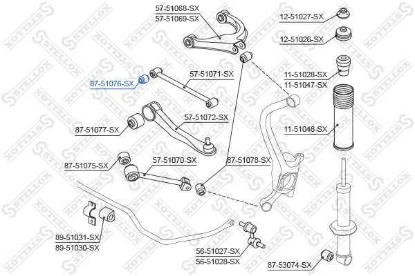 С б зад. рычага зад. Hyundai Sonata EF прав лев Stellox 8751076SX