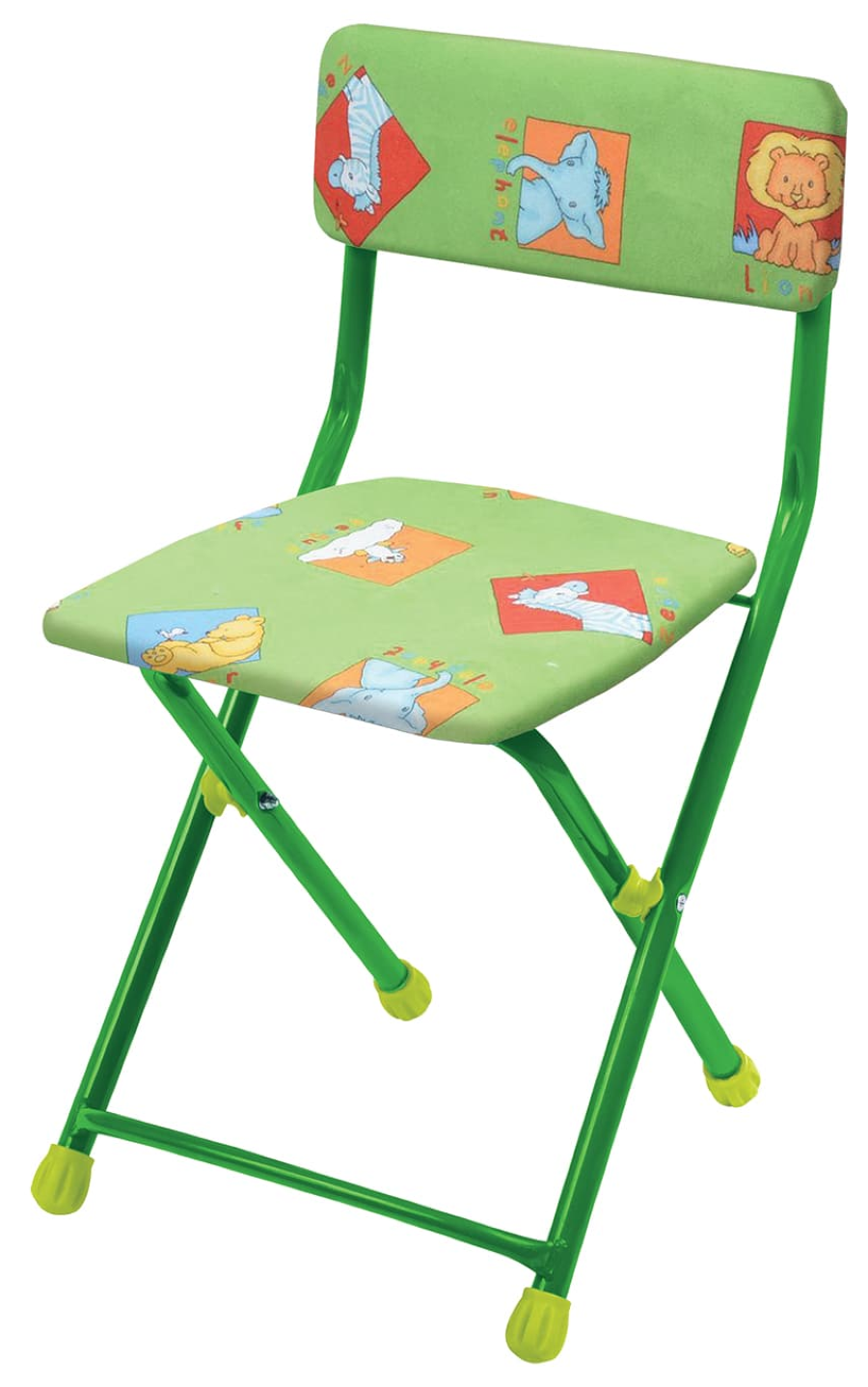 Стул детский Nika / Ника складной, с мягким сиденьем и спинкой из пластика и металла, зеленый, 32.5х31.5х56см / мебель в детскую комнату