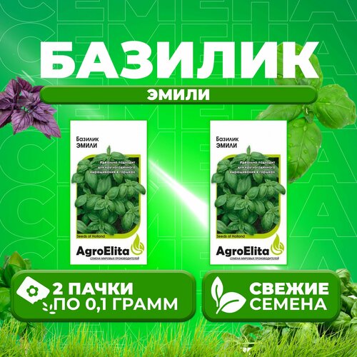 Базилик Эмили, 0,1г, AgroElita, Enza Zaden (2 уп)