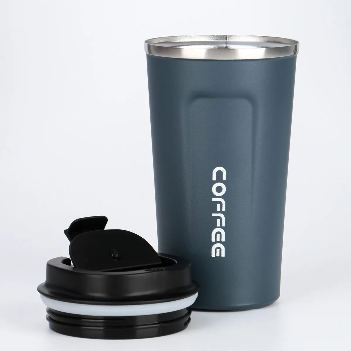 Термокружка "Vacuum Cup" - автомобильная термокружка для кофе и чая, объем 380 мл цвет темно-серый