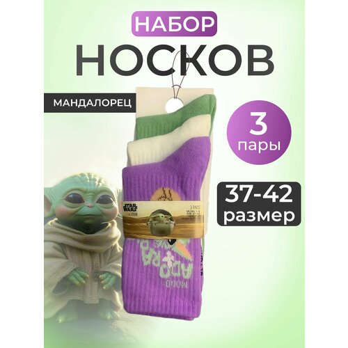 Носки Disney размер one size, зеленый, белый