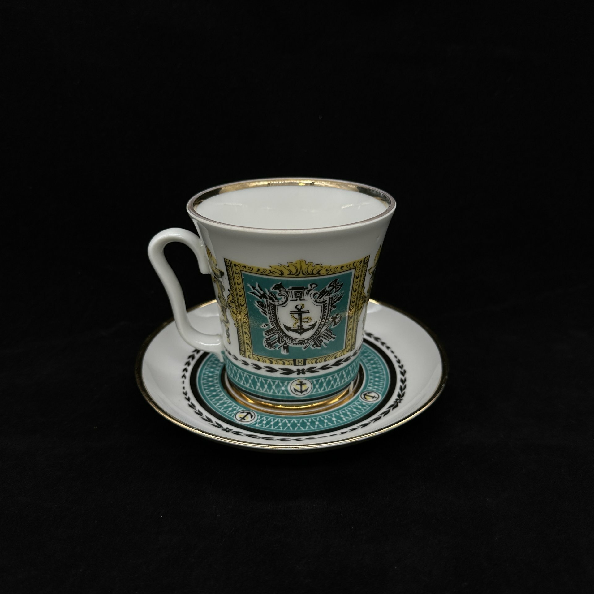 фото Пара чайная "Стрелка Васильевского острова" (форма "Ленинградская"), фарфор