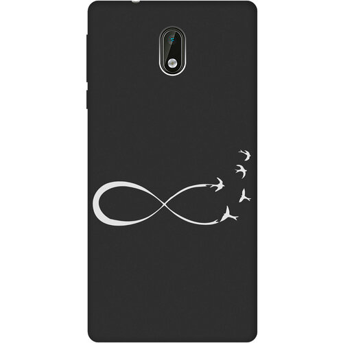 Матовый Soft Touch силиконовый чехол на Nokia 3, Нокиа 3 с 3D принтом Infinity W черный матовый soft touch силиконовый чехол на nokia 3 4 нокиа 3 4 с 3d принтом cheshire cat черный