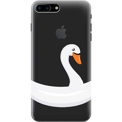 Силиконовый чехол на Apple iPhone 8 Plus / 7 Plus / Эпл Айфон 7 Плюс / 8 Плюс с рисунком Swan Swim Ring чехол книжка на apple iphone 15 plus эпл айфон 15 плюс с рисунком swan swim ring золотистый